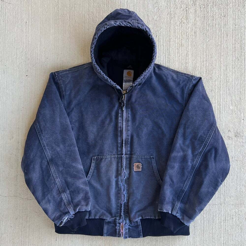Carhartt J130 MDT faded blue hooded work wear jacket